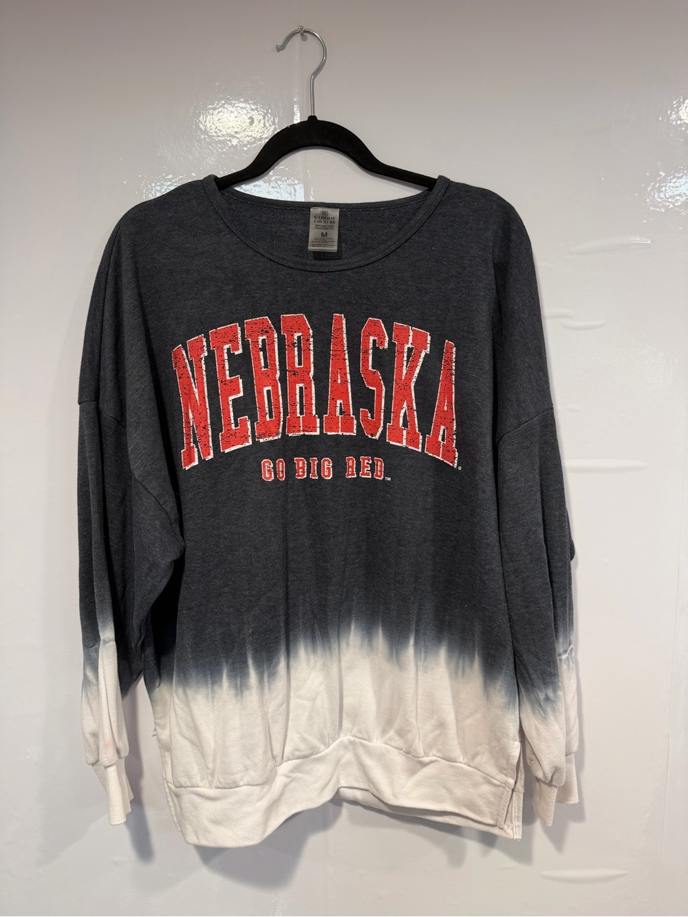Nebraska 'Go Big Red' Dip-Dye Crewneck Sweatshirt